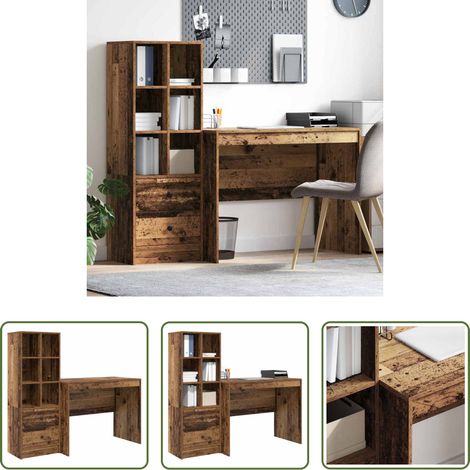 Bureau ancien - Bureau avec tiroir 2 pcs Bois ancien (1/5)