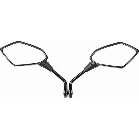 Una coppia di specchietti retrovisori universali per moto, adatti a scooter, motociclette, quad e biciclette, con filettatura da 8 mm. (1/5)