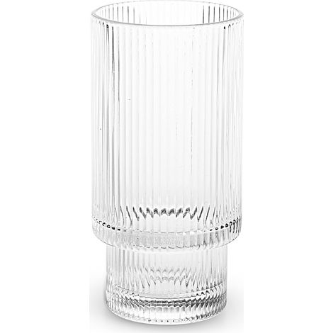 Lot de 6 verres en verre époque, transparents pour boisson, capacité 32 cl, lavables au lave-vaisselle