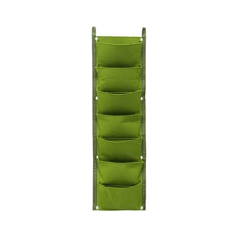 Filiyano-Jardinière verticale murale en feutre vert à 7 poches, idéale pour la décoration de votre maison, jardin ou balcon. (1/5)