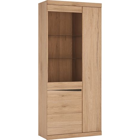 Vitrinenschrank mit 3 Türen SANFORD-129 in Eiche hell Nb., B/H/T: ca. 86/196,5/40 cm (1/5)