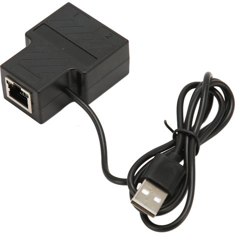 RJ45 1 auf 2 100-Mbit/s-Ethernet-Splitter mit USB-Stromkabel – Hochgeschwindigkeits-Netzwerkadapter