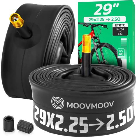 Chambre à air 29 pouces - Pour pneus de 29x2.25 à 29x2.50 - ETRTO 56-622 à 63-622 - Valve Schrader 40 mm - Lot de 2 (1/5)