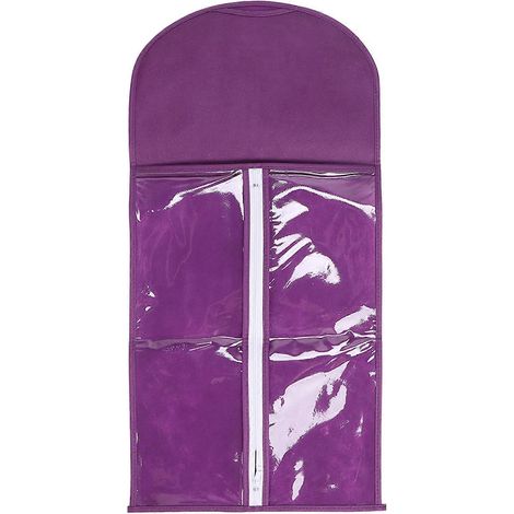 Wig Storage Bag Portable Hair Extensions Dustproof Storage Bag with Strong Zipper for Travel DailyPurple (1/5)