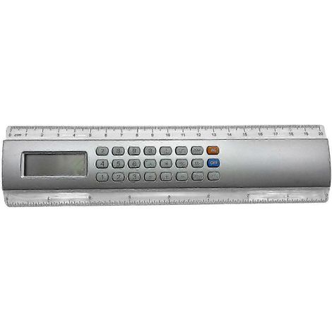 Règle-calculatrice scolaire 20 cm - outil multifonctionnel avec écran 8 chiffres (1/5)
