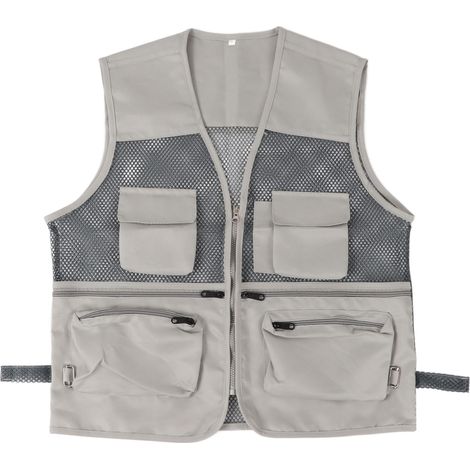 Veste Militaire Respirante avec Poches Multiples pour Pêche et Activités Extérieures - Taille XL Gris Français (1/5)