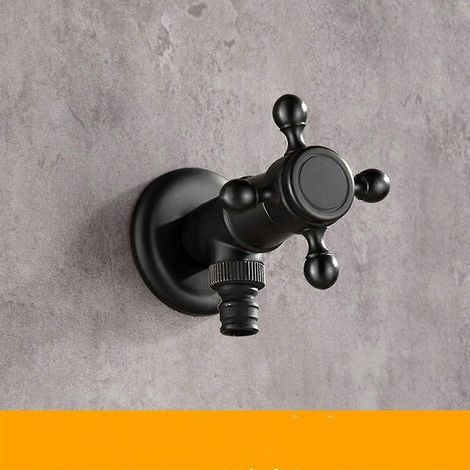 Massiver Messing-Außenwasserhahn, moderne Ausführung in Schwarz und Antikmessing, einwandiger Wasserhahn für Gartenschläuche (Kaltwasser) für EU, Australien und Kanada (1/5)