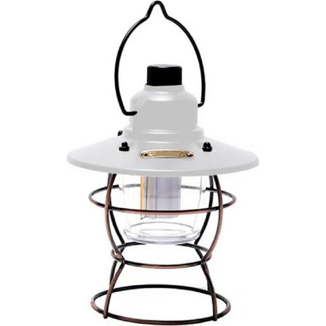 Lanterne À Flamme Vintage - Rechargeable USB - En Métal - Pour Camping Intérieur Extérieur - 1 Pièce (1/5)