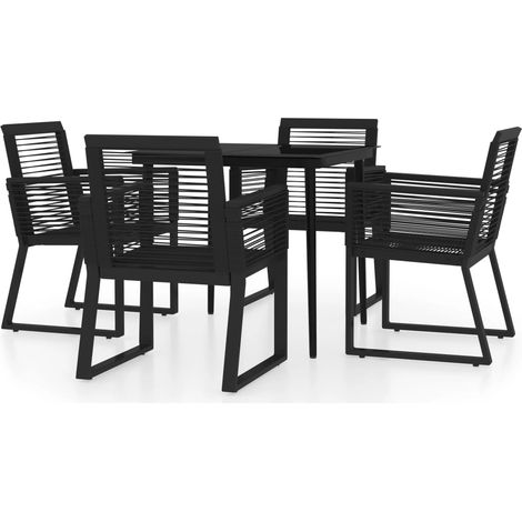 Maison Exclusive - Set Mobili da Pranzo per Giardino 5 pz Nero
