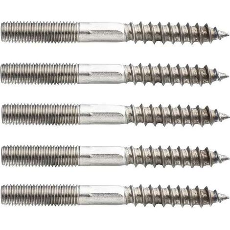 5x Cheville inox pour béton et bois M6 x 80mm acier inoxydable goujon fileté support terrasse portail