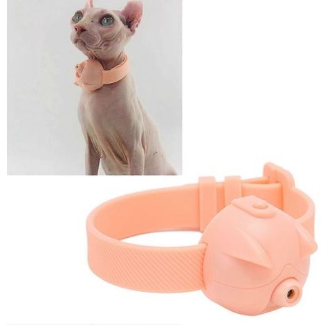 Ce collier laser interactif intelligent et amusant pour chat. rechargeable par USB et projetant une lumière rouge à 360 degrés. est adapté aux chatons. (1/5)