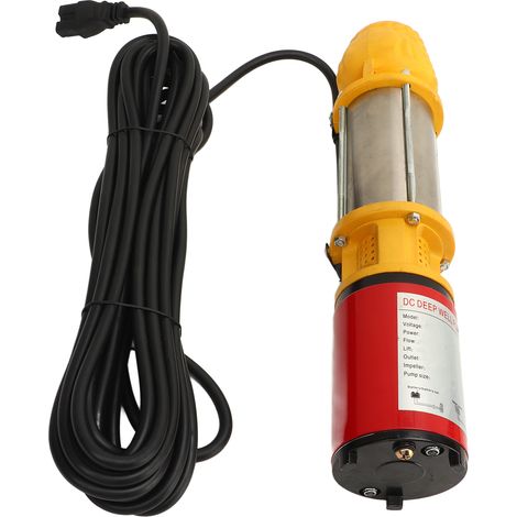 12V 250W Solar-Tiefbrunnenpumpe, 8 m Förderhöhe, 5 m³/h, Gleichstrom-Wasserpumpe mit 3 Anschlüssen (1 Zoll, 1,5 Zoll, 2 Zoll) für Familien und landwirtschaftliche Betriebe (1/5)