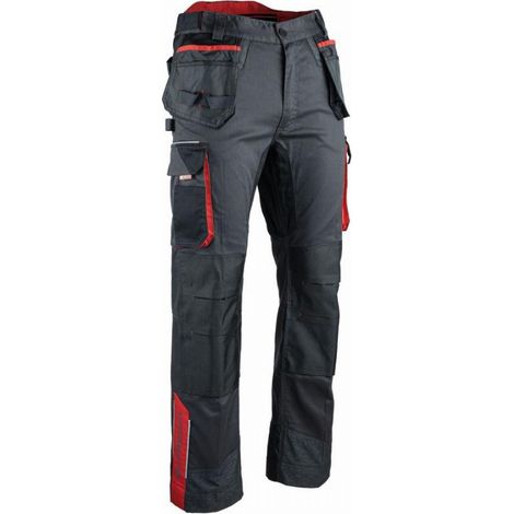 Pantaloni elasticizzati FACOM Ultimate con tasche flottanti Nero/Grigio/Rosso Taglia 50 - FXWW1020E-50