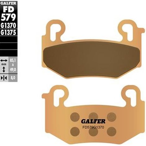Pastillas de freno Galfer KH779 sinterizadas doradas para BMW R 1300GS '23-'25 Street