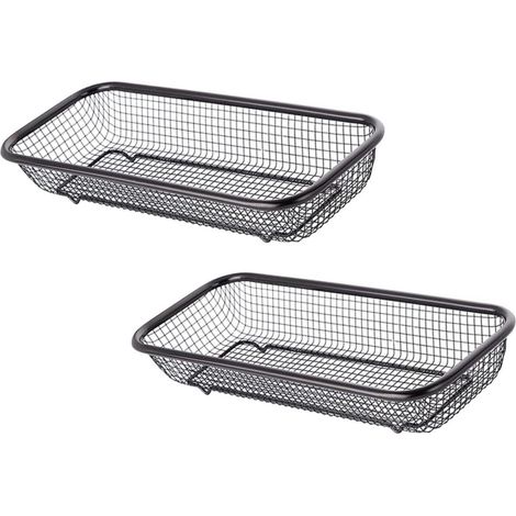 2pièces Organisateur Ustensiles Acier Inoxydable Panier à Couverts Multifonction Rangement De Cuisine Pratique (1/4)