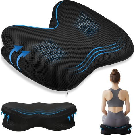 Coussin Coccyx, Coussin Chaise Bureau, Ergonomique Assise en Mousse à Mémoire, Soulager Les Douleurs des Hanches et du Coccyx, pour Bureau Voiture Fauteuil Roulant (1/5)