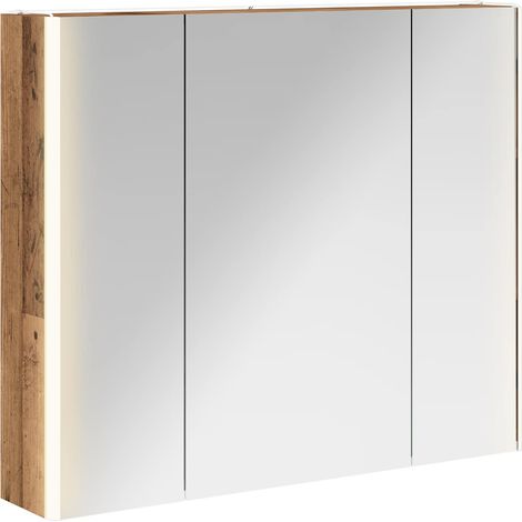 Maison Exclusive - Badezimmerspiegelschrank Altholz 83,5 x 15,5 x