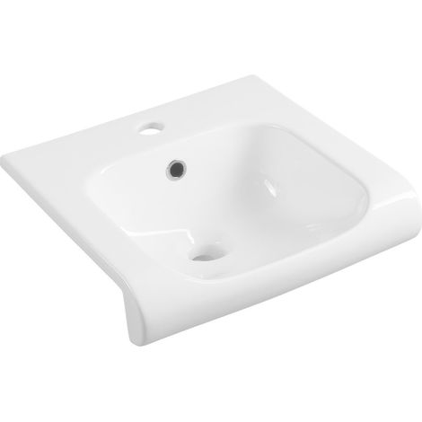 INKA Lavabo en céramique 40x40cm, blanc (1/4)