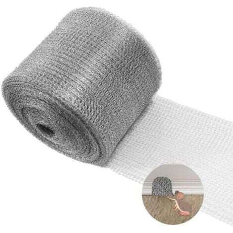 Barrière anti-rongeurs, remplissage en acier inoxydable pour trous de fissures murales, rouleau de treillis métallique à double couche,,12,7 cm x 6 m