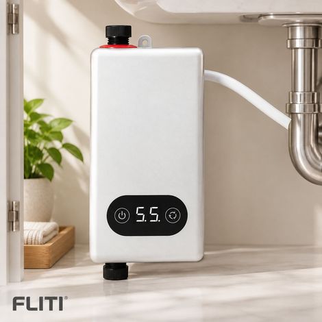 FLITI Instantaneous Water Heater 220V 3.4KW in stainless steel, anti-leak system, energy saving, quick installation (1/5)
