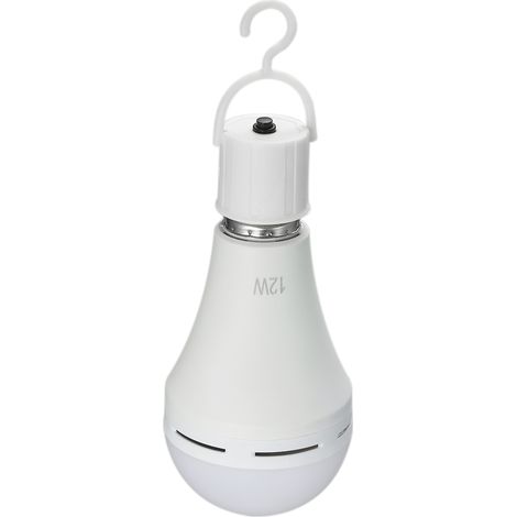 Eosnow Packung mit 2 multifunktionalen, wiederaufladbaren 12-W-Notfall-LED-Glühbirnen, entspricht 60 W, 6400 K, helle Hängelampen für den Außenbereich, Lichter für Stromausfall, Camping, Gartenpartys