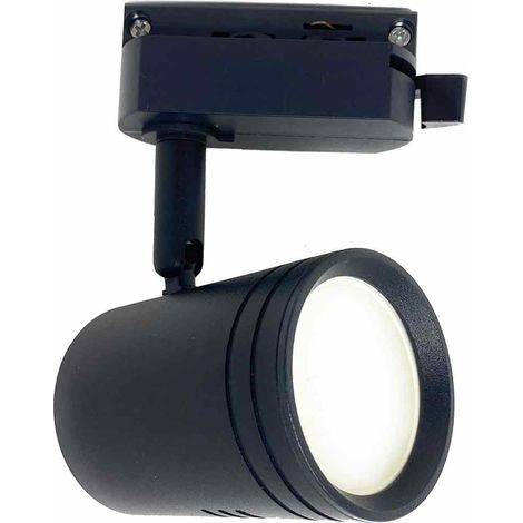 Porta faretto orientabile da binario per soffitto con attacco gu10 proiettore faro nero (1/3)