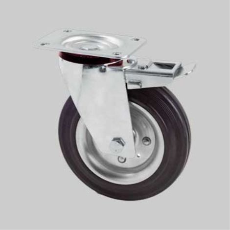 Ruota industriale girevole ideal star c/freno 200 mm - portata 200 kg IDEAL STAR