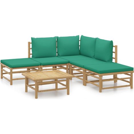 Maison Exclusive - Set Salotto da Giardino 6pz con Cuscini Verdi Bambù