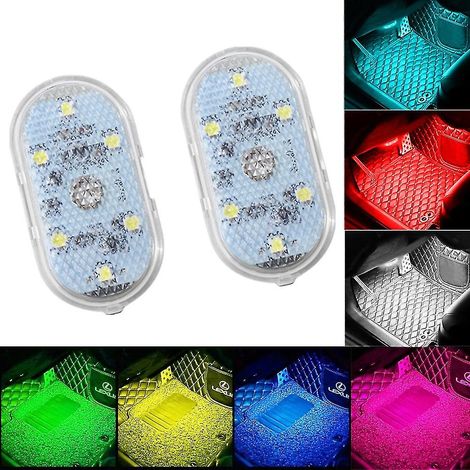 Lot de 2 lampes LED tactiles sans fil pour voiture, éclairage intérieur de toit/plafonnier, lampes de lecture pour portières, plancher et coffre (1/4)