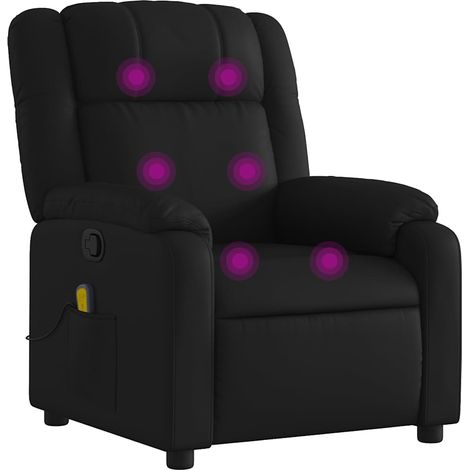 Maison Exclusive - Massage-Relaxsessel, Kunstleder, Schwarz
