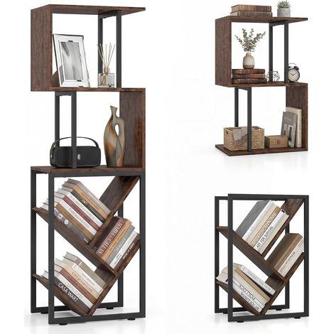COSTWAY Libreria Scaffale,Librerie Verticali da Terra,6 Ripiani,39,5 x 25 x 122 cm,Soggiorno (1/5)
