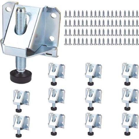 Pied de Meuble Reglable, 12 pcs Pieds de Nivellement Robustes en Acier avec Écrous de Verrouillage Pieds de Meuble Réglables M10 pour Meubles Tables Armoires Établis (1/5)