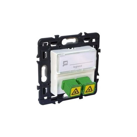 Toma pasante fibra óptica Valena Next 2 x SC/APC conexión tipo push-pull blanco (1/2)