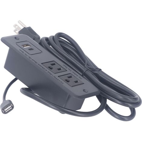 Multiprise encastrable avec port USB Type-C, charge rapide PD20W, montage encastré, prise US 110V, pour bureau ou maison (1/5)