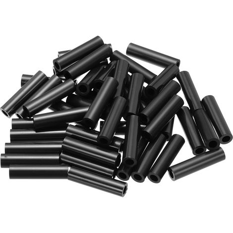 50Pcs Entretoise ABS M4 x 7mm OD x 28mm L Rondelles d'Espacement Rondes en Plastique Noir, Écrou d'Écartement Non Fileté pour Vis, Boulons, Prise Électrique (1/5)