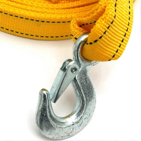 Corde de remorquage avec crochet, corde de dépannage pour véhicule, corde pour remorque, résistance à la rupture de 5 000 kg, corde de remorquage renforcée