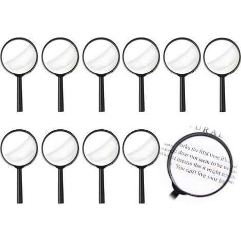 Loupe Enfant 10pcs, Mini Loupes 6cm Diamètre, Loupe pour Lire Plastique pour Découvrir Insectes Plantes Nature, Aides Pédagogiques Idéal pour Jeux de Détective Fêtes d'enfants Jeux de Plein Air (1/5)