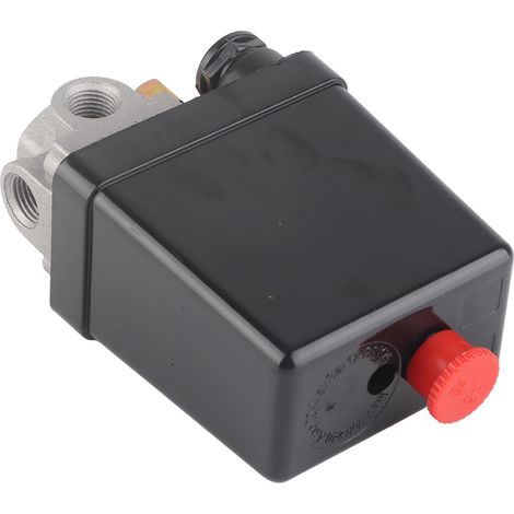 Interrupteur de pression compresseur d'air NPT 1/2 pouce 4 ports, vanne de régulation réglable 90-120 PSI, contrôleur de pression industriel (1/5)