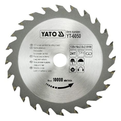 YATO, modelo YT-6050, Hoja de sierra circular, 1 pieza, ideal para cortes precisos en madera y metal, alta resistencia y durabilidad, herramienta profesional