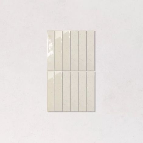 Faience Effet Zellige Blanc Cassé SABIL 2,8x15cm Flour (1/4)
