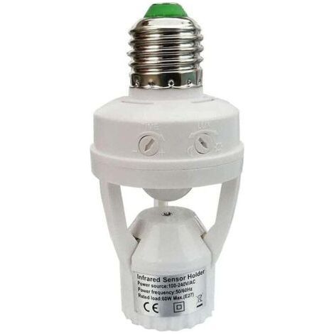 Socket with PIR motion sensor Bulbs with E27 base for indoor use with time and light adjustment (1/4)