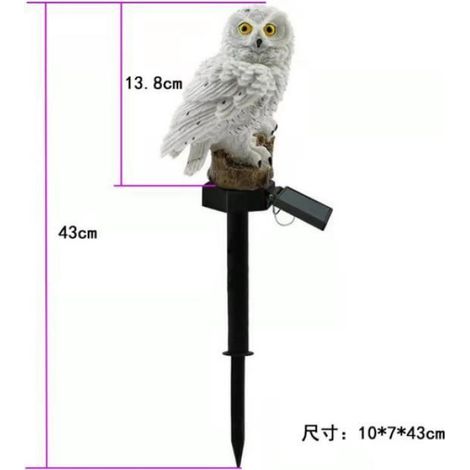 Lampe solaire LED - Hibou - Étanche - Éclairage extérieur - Décoration jardin - Énergie solaire (1/4)