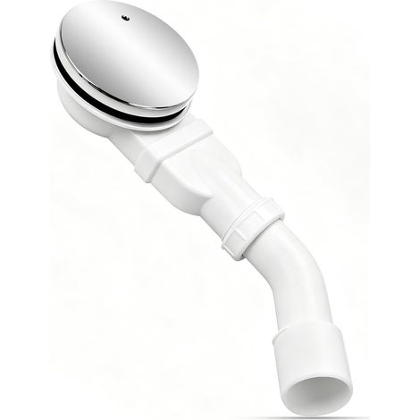 Bonde de Douche 90mm de Style Américain Bonde D'écoulement avec Système Anti Odeurs (40 mm de retenue d'eau) et Tamis à Cheveux en Matériau ABS avec Coude Évacuation de Douche Plate pour (1/5)
