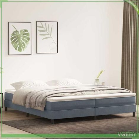 Sommier à lattes - 3315892 - 200 x 220 cm - Velours gris foncé - Pieds robustes (1/5)