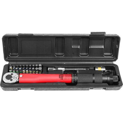 Drehmomentschlüssel-Set mit einstellbarem Drehmoment, 1/4-Zoll-Antrieb, 2–24 Nm, Handwerkzeug, Zubehör für Fahrrad-, Motorrad- und Autoreparaturen (1/4)