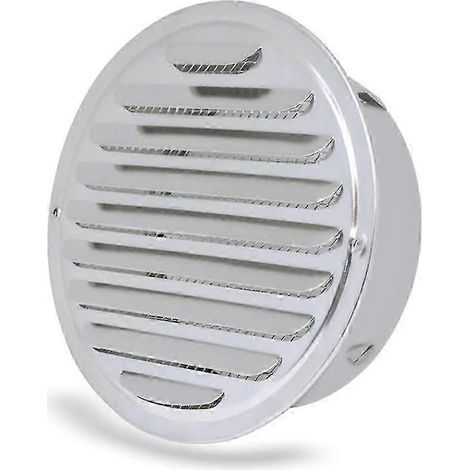 Grille d'aération - Grille de ventilation ronde, Grille de ventilation en acier inoxydable perforée, Ventilation avec filet, Orifice de sortie d'air rond de 100 mm (1/5)