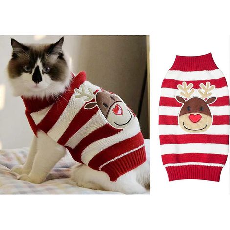 Pull pour chien Noël pour animal de compagnie chat Hiver Tricot Vêtements Chauds, Taille XXL (1/5)