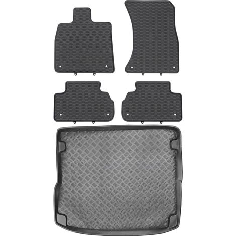 Juego de alfombrillas de goma para Audi Q5 II SUV a partir de 2017 + alfombrilla para el maletero.