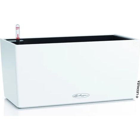 Jardinière de balcon LECHUZA BALCONERA Color 40 Blanche Système d'arrosage automatique et insert pour plantes Finition mate 40 x 19 x 19 cm 15479 (1/3)