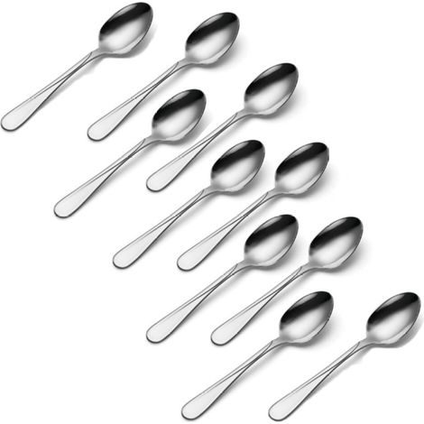 Lot de 10 Cuillère Acier inoxydable 18,5 x 4,4 cm Résistant Lavable lave-vaisselle Cuisine Salle à manger (1/5)